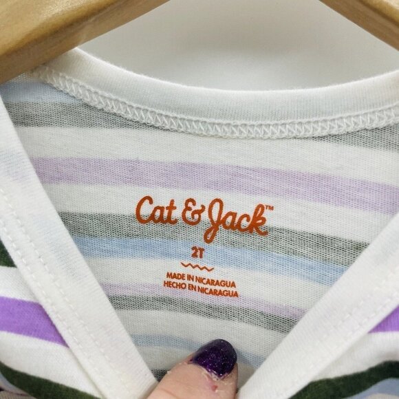 Cat & Jack Toddler Boys Size 2T Striped Tank Top in Blue/Olive Green/Purple 1998 - Picture 4 of 6